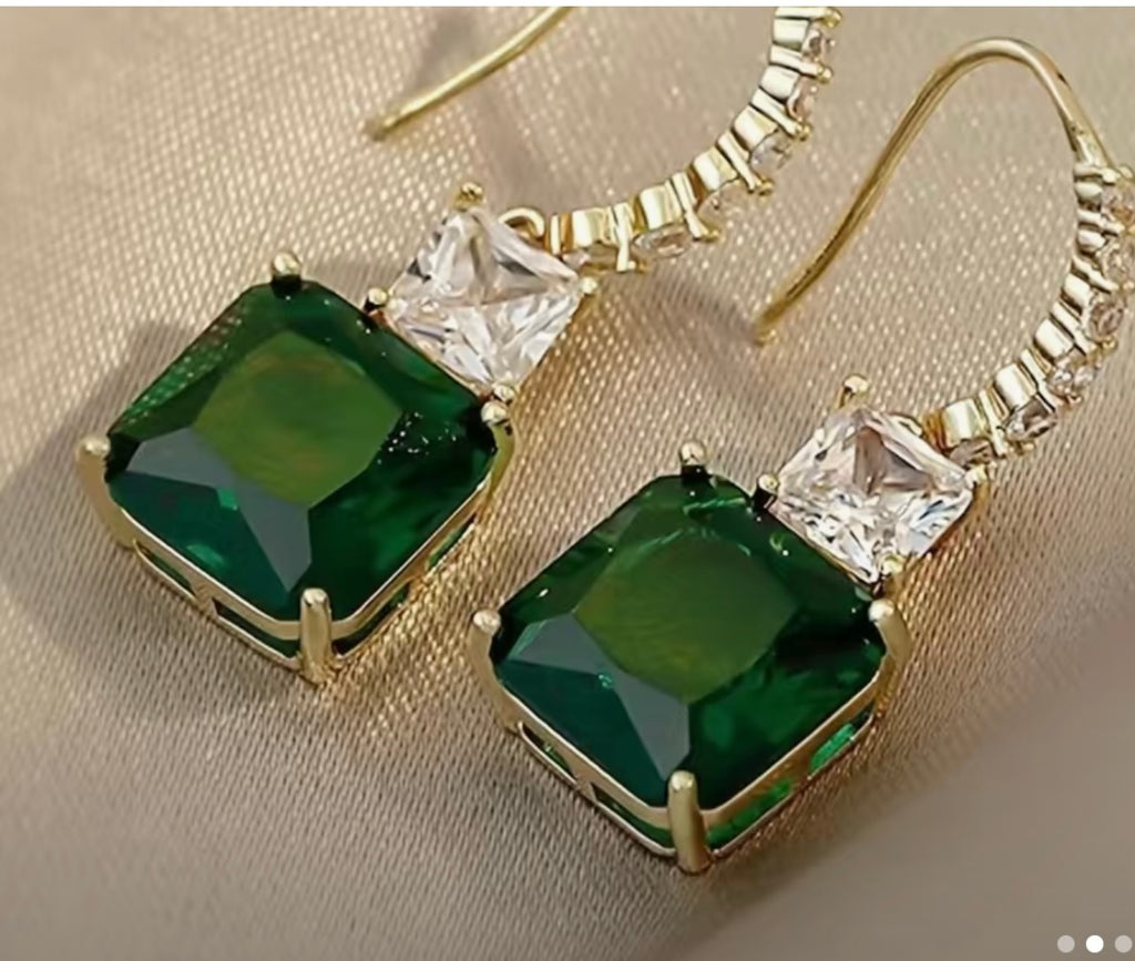 Be My Emerald Hoop Earrings